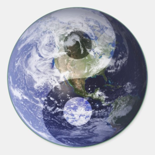 Earth Yin · Yang Ronde Sticker (Voorkant)