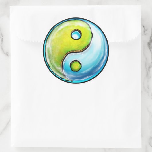 Earth Yin-Yang Ronde Sticker (Tas)