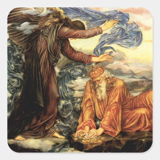 Earthbound by Evelyn De Morgan, Victoriaans kunst Vierkante Sticker (Voorkant)