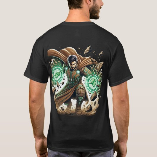 Earthbound Guardian – Superheld T-shirt (Achterkant)