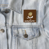 EARTHCAKE! VIERKANTE BUTTON 5,1 CM (In situ)