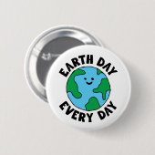 EarthDay Alledaags milieuvriendelijk pictogram Hap Ronde Button 5,7 Cm (Voorkant /achterkant)