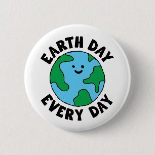 EarthDay Alledaags milieuvriendelijk pictogram Hap Ronde Button 5,7 Cm