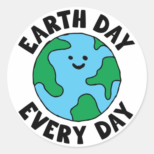 EarthDay Alledaags milieuvriendelijk pictogram Hap Ronde Sticker (Voorkant)