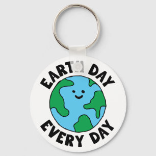 EarthDay Alledaags milieuvriendelijk pictogram Hap Sleutelhanger