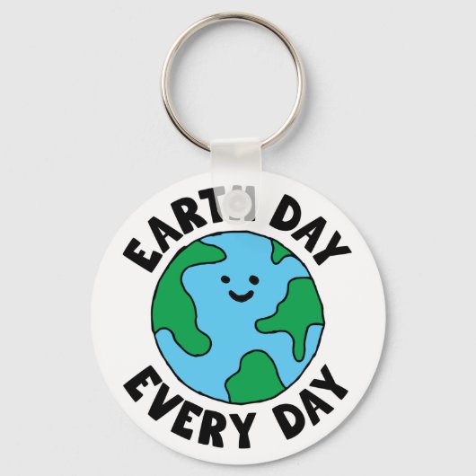 EarthDay Alledaags milieuvriendelijk pictogram Hap Sleutelhanger (Voorkant)