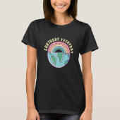 Earthday Everyday Rainbow Earth World Globe Enviro T-shirt (Voorkant)