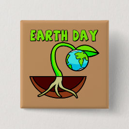 Earthday T Shirten en Gifts Vierkante Button 5,1 Cm