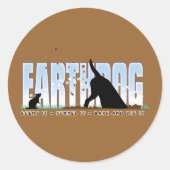 Earthdog kleur ontwerp ronde sticker (Voorkant)