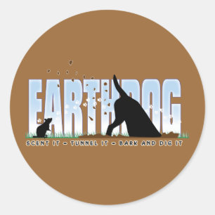 Earthdog kleur ontwerp ronde sticker