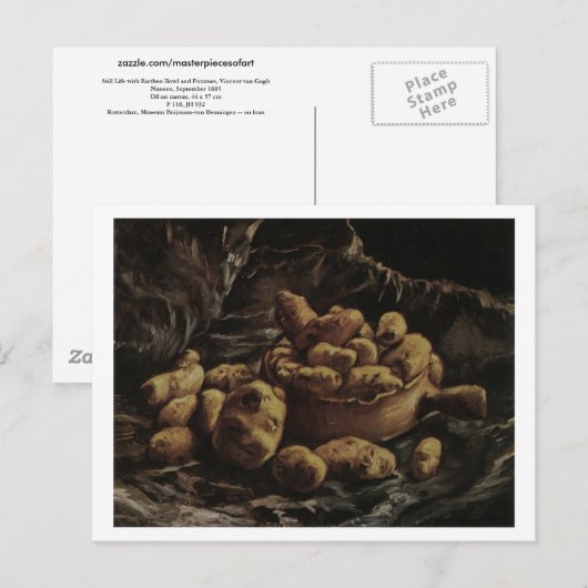 Earthen Bowl en Potates, Vincent van Gogh Briefkaart (Voorkant / Achterkant)