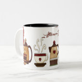 Earthen Brown Mud Teapot Aftermiddag High Tea Part Tweekleurige Koffiemok (Voorkant links)