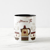 Earthen Brown Mud Teapot Aftermiddag High Tea Part Tweekleurige Koffiemok (Center)