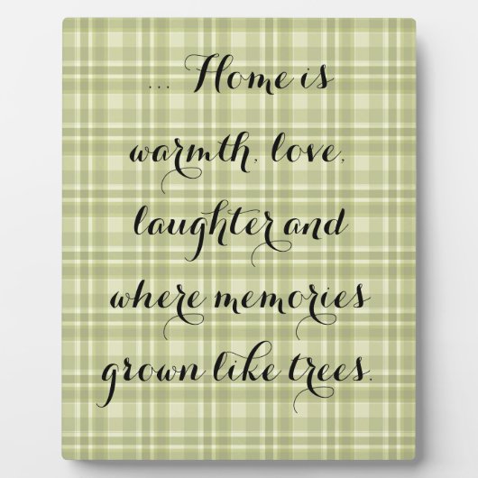 Earthen Green Play, "Home" Plaque Fotoplaat (Voorkant)