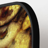 Earthen Groen goud zwart Quartz Agates monogram Pickleball Paddle (Links Detail)