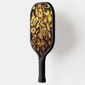 Earthen Groen goud zwart Quartz Agates monogram Pickleball Paddle (Links)