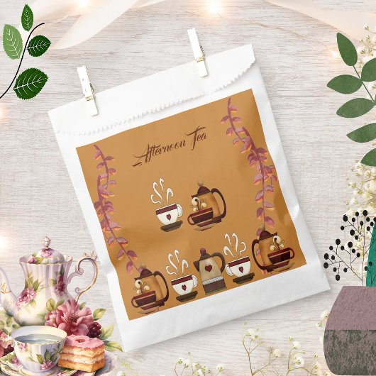 Earthen Mud Brown Teapot Cup Aftermiddag Tea Party Bedankzakje
