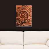 Earthen Sandy-Oranje Curls Abstract Fern Frond Poster