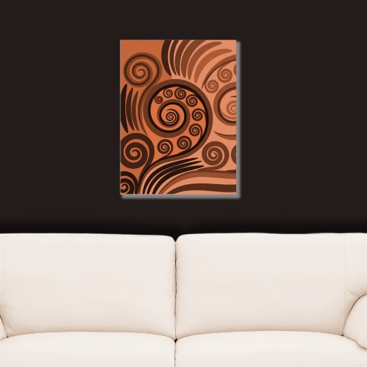 Earthen Sandy-Oranje Curls Abstract Fern Frond Poster