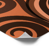 Earthen Sandy-Oranje Curls Abstract Fern Frond Poster (Hoek)