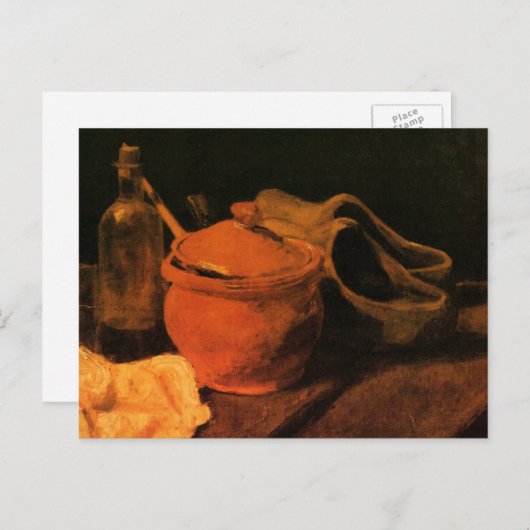 Earthenware, Bottle and Clogs van Vincent van Gogh Briefkaart (Voorkant / Achterkant)