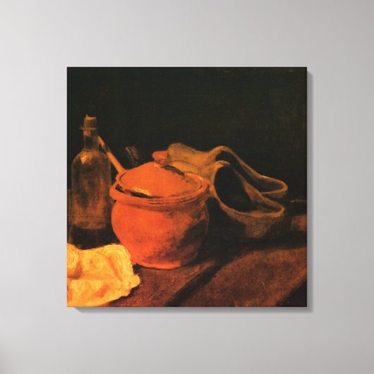 Earthenware, Bottle and Clogs van Vincent van Gogh Canvas Afdruk (Voorkant)