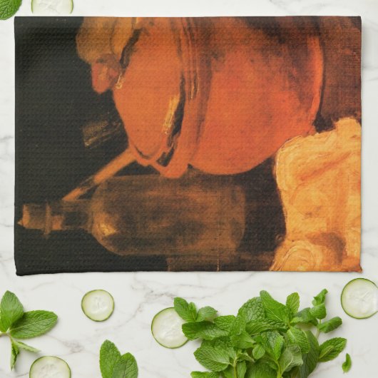 Earthenware, Bottle and Clogs van Vincent van Gogh Theedoek (Gevouwen)