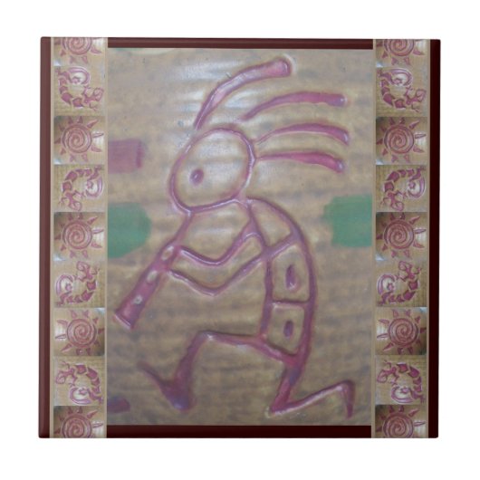 Earthenware Kokopelli Tegeltje (Voorkant)