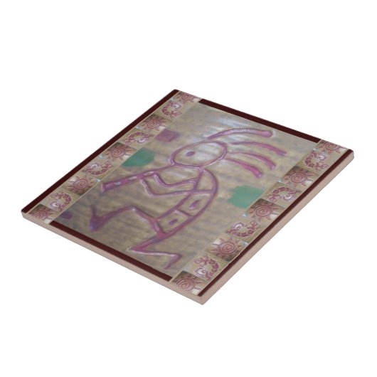 Earthenware Kokopelli Tegeltje (Zijkant)