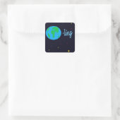 Earthling Vierkante Sticker (Tas)
