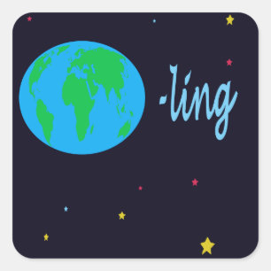 Earthling Vierkante Sticker