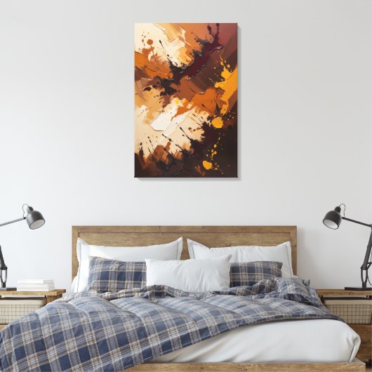 Earthly Harmony - getextureerde Abstracte olieverf Canvas Afdruk (Insitu (Slaapkamer))