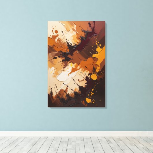 Earthly Harmony - getextureerde Abstracte olieverf Canvas Afdruk (Insitu (Houten vloer))