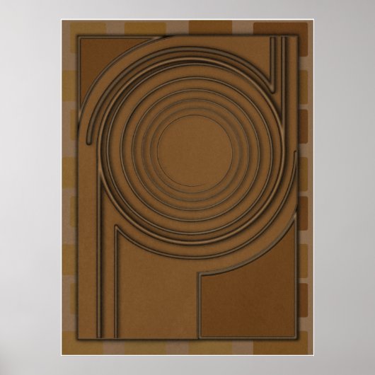 Earthly Vortex: Modern 3D Minimalist Boho Art Poster (Voorkant)