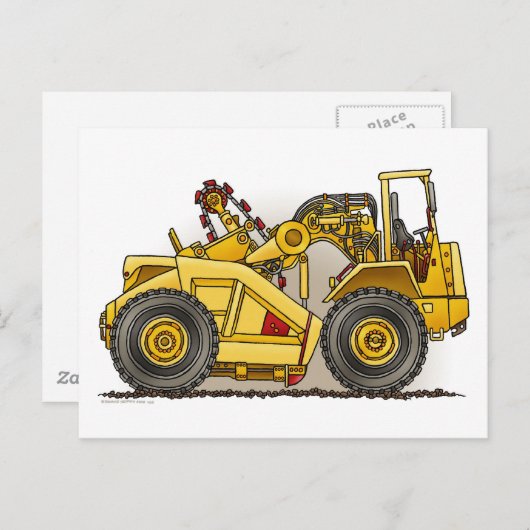 Earthmover Scraper Post Card Briefkaart (Voorkant / Achterkant)