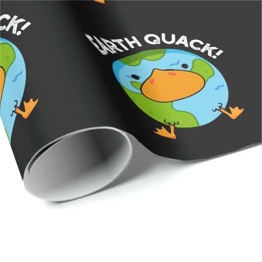 Earthquack Funny Aardbeving Pun Dark BG Cadeaupapier (Rol Hoek)