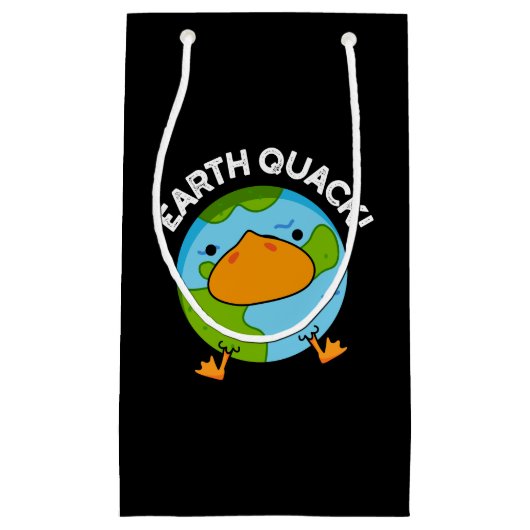 Earthquack Funny Aardbeving Pun Dark BG Klein Cadeauzakje (Voorkant)