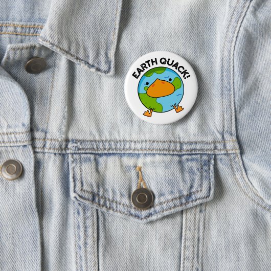 Earthquack Funny Earthquake Pun Ronde Button 5,7 Cm (In situ)