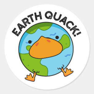 Earthquack Funny Earthquake Pun Ronde Sticker