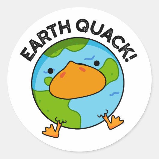 Earthquack Funny Earthquake Pun Ronde Sticker (Voorkant)