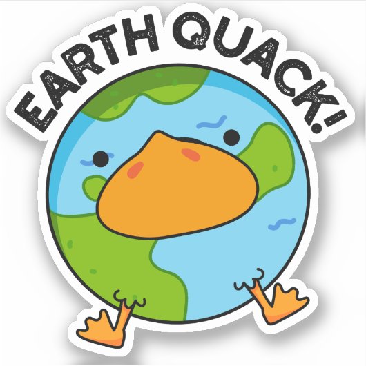 Earthquack Funny Earthquake Pun Sticker (Voorkant)