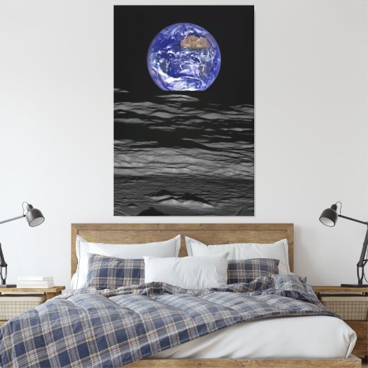 Earthrise Canvas Afdruk (Insitu (Slaapkamer))