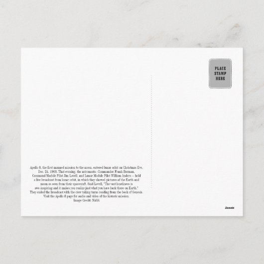 Earthrise Feestdagenkaart (Achterkant)