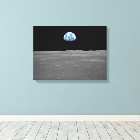 Earthrise Foto Canvas Afdruk (Insitu (Houten vloer))