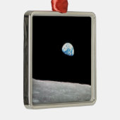 Earthrise from Moon Space Photo Metalen Ornament (Rechts)