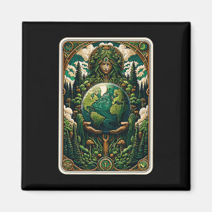 Earth's Guardian Enchanting Natuur Art Tarot Kaart Magneet