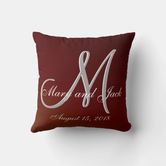 Earthtone 3d Monogram Rood Kussen (Achterkant)