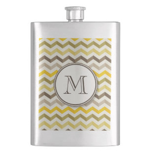 Earthtone Chevron Stripes met rond monogram Flacon