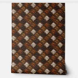 Earthtone Diagonal Square Pattern Behang