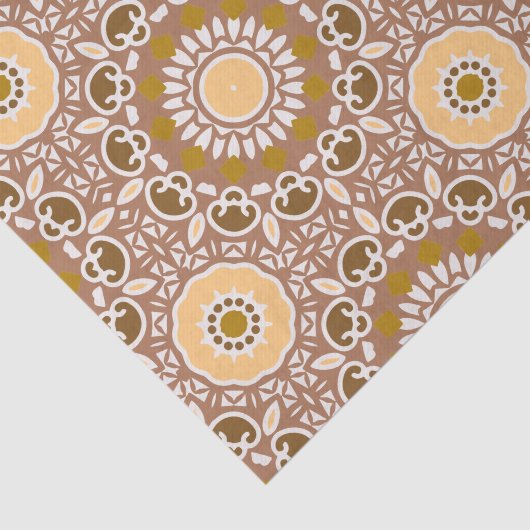 Earthtone Ethnic Bohemian Kaleidoscopic Pattern Tissuepapier (Detail)